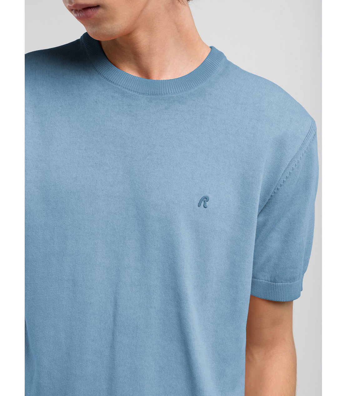 オンブレ ソフトコットン半袖ニット 詳細画像 グレイッシュブルー 4